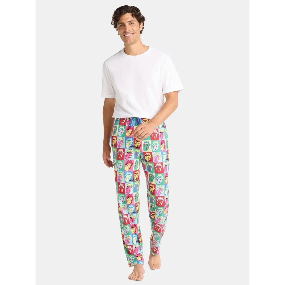 The Rolling Stones Pop Tongue AOP Sleep Pants Men's Size 2XL Lounge Pajama NWT